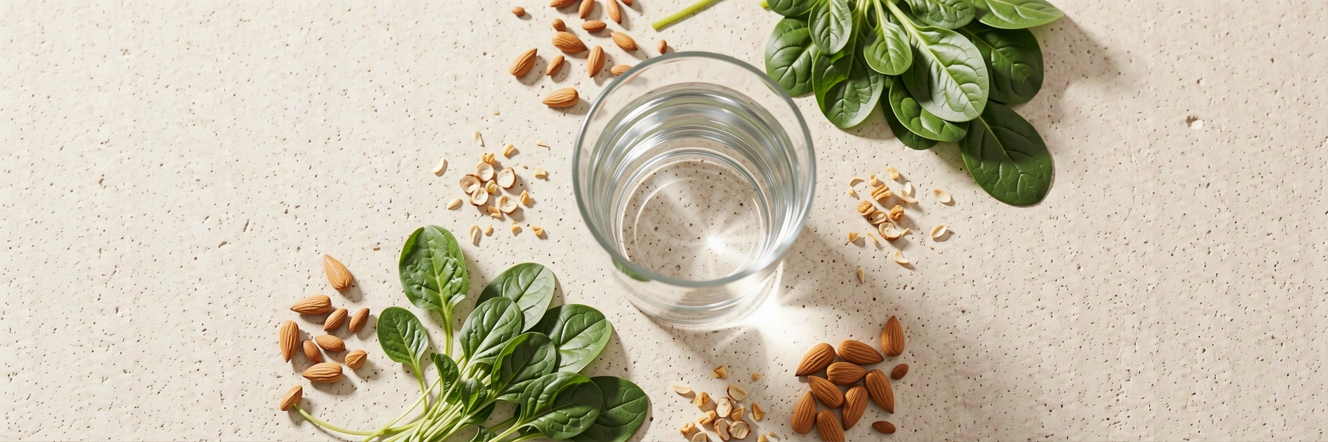 Healthy lifestyle elements on a stone surface